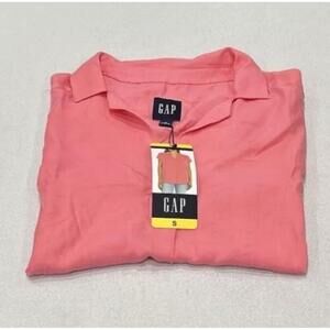GAP Women's V-Neck Short Sleeve Blouse, Pink, Size S.  AM